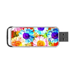 Colorful Daisy Garden Portable Usb Flash (two Sides) by DanaeStudio