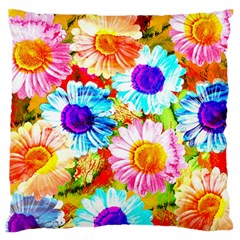 Colorful Daisy Garden Standard Flano Cushion Case (two Sides) by DanaeStudio