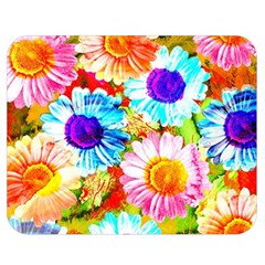 Colorful Daisy Garden Double Sided Flano Blanket (medium)  by DanaeStudio