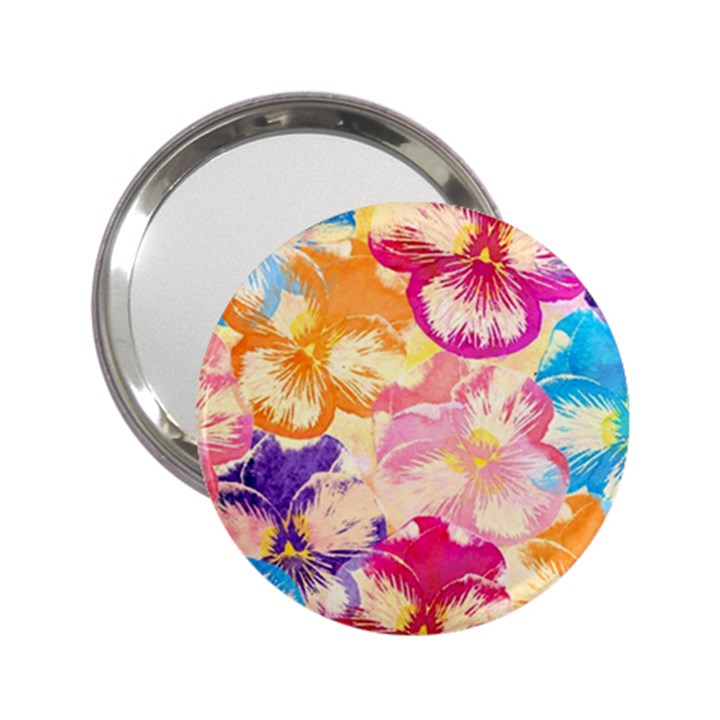 Colorful Pansies Field 2.25  Handbag Mirrors