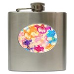 Colorful Pansies Field Hip Flask (6 oz) Front