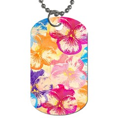 Colorful Pansies Field Dog Tag (two Sides) by DanaeStudio