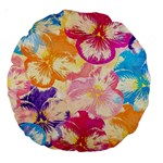 Colorful Pansies Field Large 18  Premium Round Cushions Back