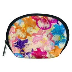 Colorful Pansies Field Accessory Pouches (medium)  by DanaeStudio