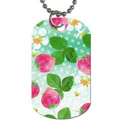 Cute Strawberries Pattern Dog Tag (two Sides) by DanaeStudio