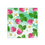 Cute Strawberries Pattern Satin Bandana Scarf Front