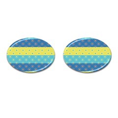 Hexagon And Stripes Pattern Cufflinks (oval) by DanaeStudio