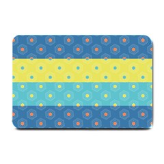 Hexagon And Stripes Pattern Small Doormat  by DanaeStudio