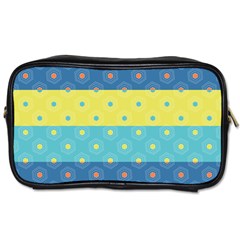 Hexagon And Stripes Pattern Toiletries Bags 2-side by DanaeStudio