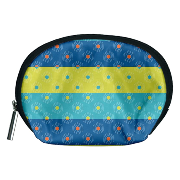 Hexagon And Stripes Pattern Accessory Pouches (Medium) 