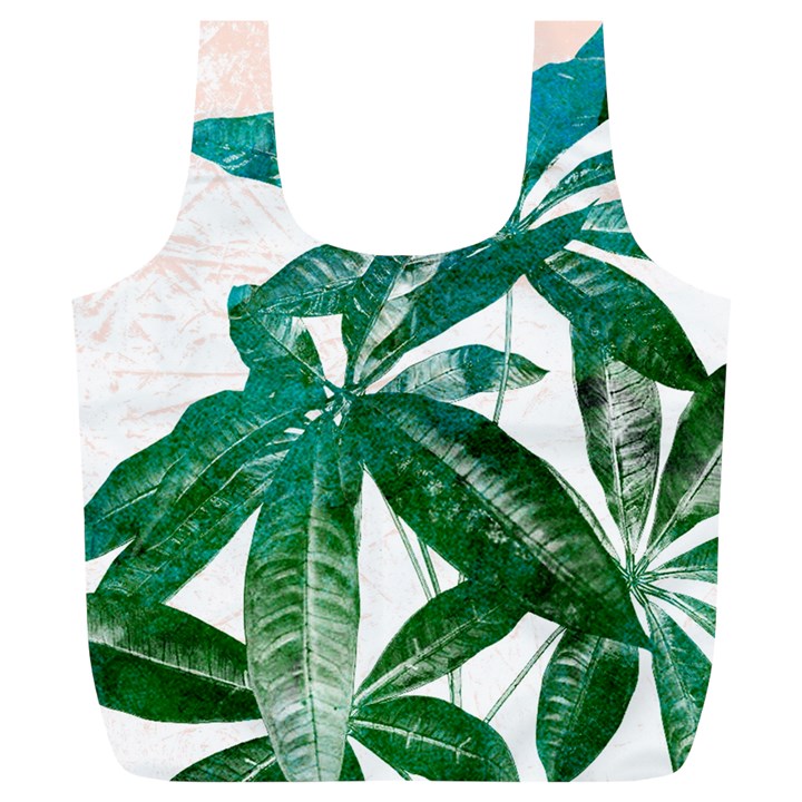 Pachira Leaves  Full Print Recycle Bags (L) 