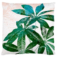 Pachira Leaves  Large Flano Cushion Case (one Side) by DanaeStudio