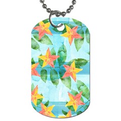 Tropical Starfruit Pattern Dog Tag (two Sides) by DanaeStudio