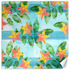 Tropical Starfruit Pattern Canvas 16  X 16   by DanaeStudio