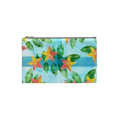 Tropical Starfruit Pattern Cosmetic Bag (small)  by DanaeStudio