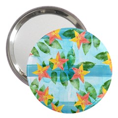 Tropical Starfruit Pattern 3  Handbag Mirrors by DanaeStudio