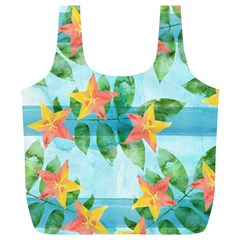 Tropical Starfruit Pattern Full Print Recycle Bags (l)  by DanaeStudio