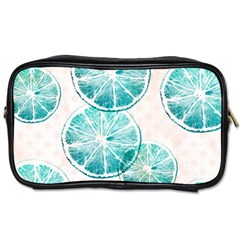 Turquoise Citrus And Dots Toiletries Bags 2-side by DanaeStudio