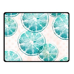 Turquoise Citrus And Dots Fleece Blanket (small) by DanaeStudio