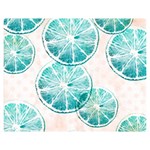 Turquoise Citrus And Dots Double Sided Flano Blanket (Medium)  60 x50  Blanket Back