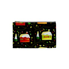 Winter  Night  Cosmetic Bag (small)  by Valentinaart