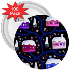 Magical Xmas Night 3  Buttons (100 Pack)  by Valentinaart