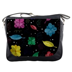 Colorful Floral Design Messenger Bags by Valentinaart