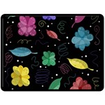 Colorful floral design Double Sided Fleece Blanket (Large)  80 x60  Blanket Front