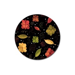 Autumn Flowers  Magnet 3  (round) by Valentinaart