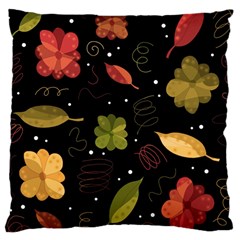 Autumn Flowers  Large Cushion Case (one Side) by Valentinaart