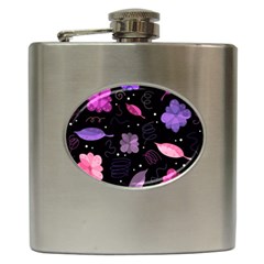 Purple And Pink Flowers  Hip Flask (6 Oz)