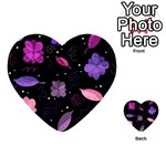 Purple and pink flowers  Multi-purpose Cards (Heart)  Front 47