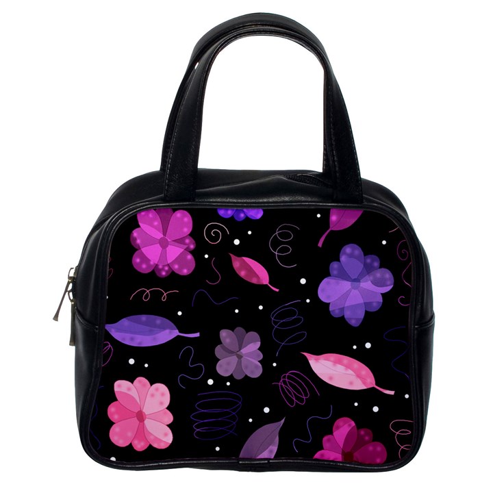 Purple and pink flowers  Classic Handbags (One Side)