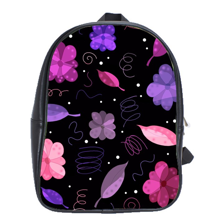 Purple and pink flowers  School Bags (XL) 