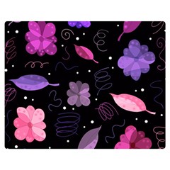 Purple And Pink Flowers  Double Sided Flano Blanket (medium)  by Valentinaart