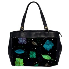 Blue And Green Flowers  Office Handbags