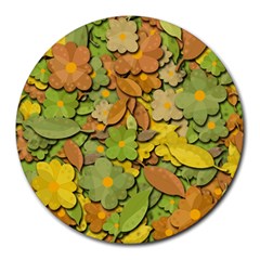 Autumn Flowers Round Mousepads by Valentinaart