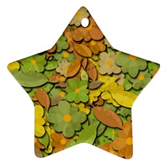 Autumn Flowers Star Ornament (two Sides)  by Valentinaart