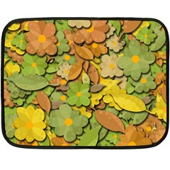 Autumn Flowers Double Sided Fleece Blanket (mini)  by Valentinaart