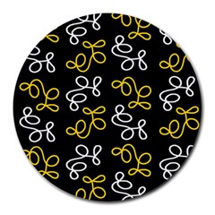 Elegance - Yellow Round Mousepads by Valentinaart