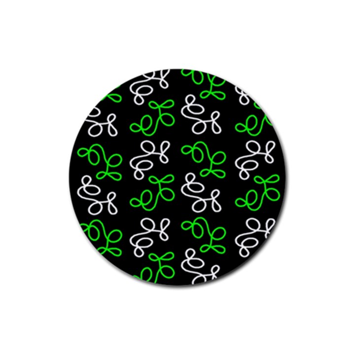 Elegance - green Rubber Coaster (Round) 