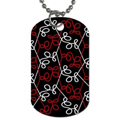 Elegant Red And White Pattern Dog Tag (two Sides) by Valentinaart