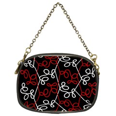 Elegant Red And White Pattern Chain Purses (one Side)  by Valentinaart