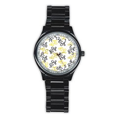 Yellow Elegance Stainless Steel Round Watch by Valentinaart