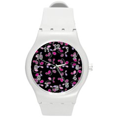 Magenta Garden Round Plastic Sport Watch (m)