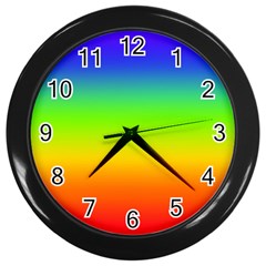 Rainbow Blue Green Pink Orange Wall Clocks (Black)