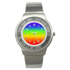 Rainbow Blue Green Pink Orange Stainless Steel Watch