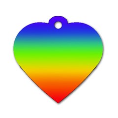 Rainbow Blue Green Pink Orange Dog Tag Heart (One Side)