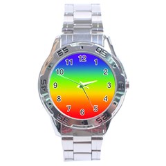 Rainbow Blue Green Pink Orange Stainless Steel Analogue Watch