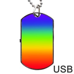 Rainbow Blue Green Pink Orange Dog Tag USB Flash (Two Sides) 